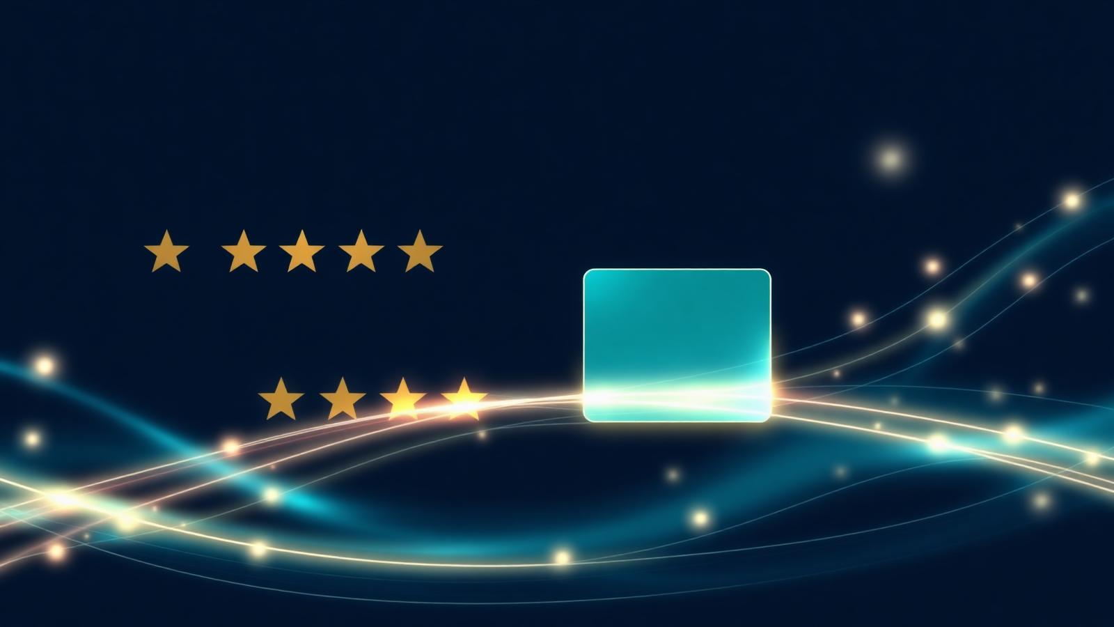 Abstract illustration of review stars and comparison decisions