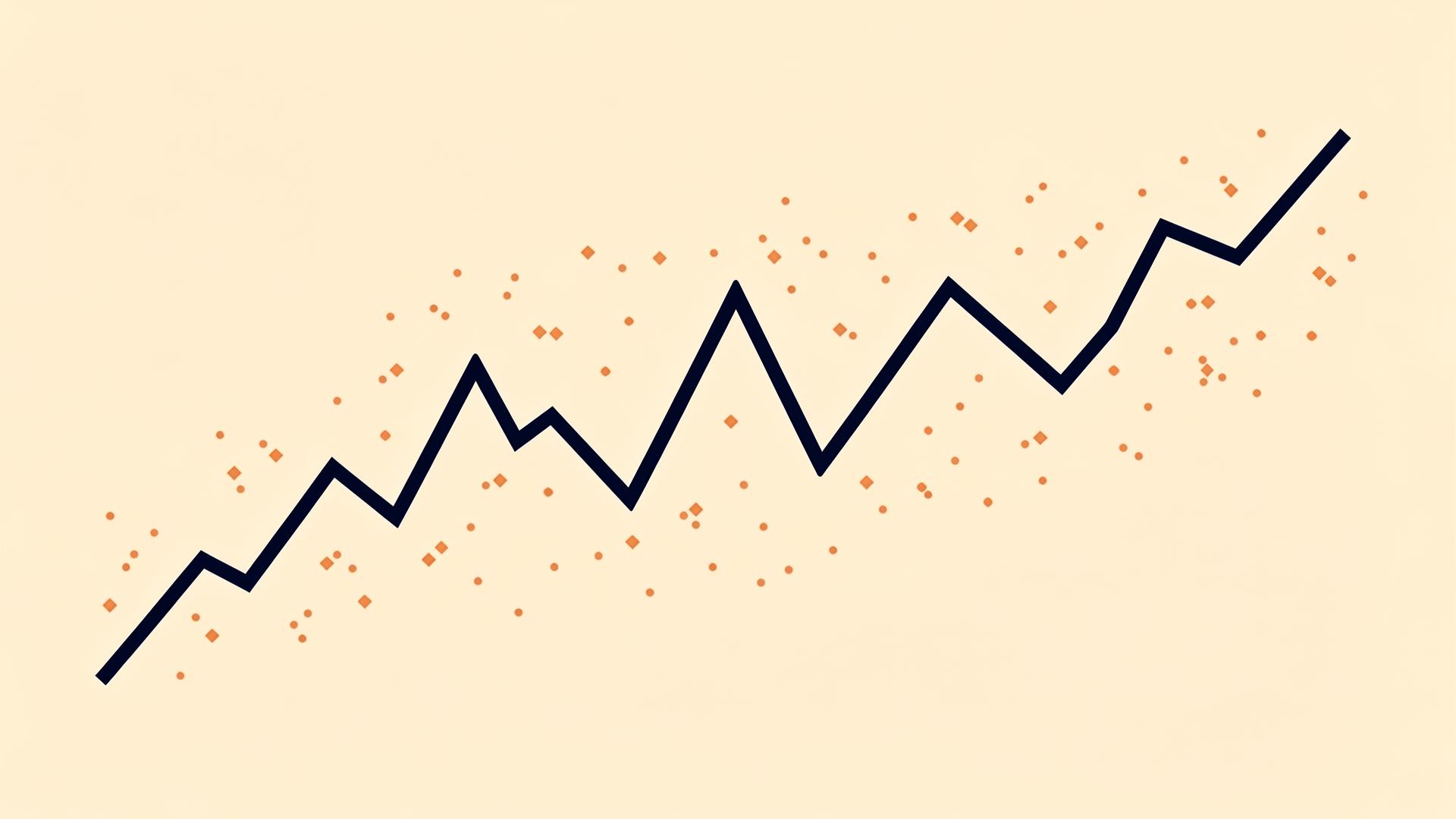 Abstract line graph illustrating inconsistent lead activity over time